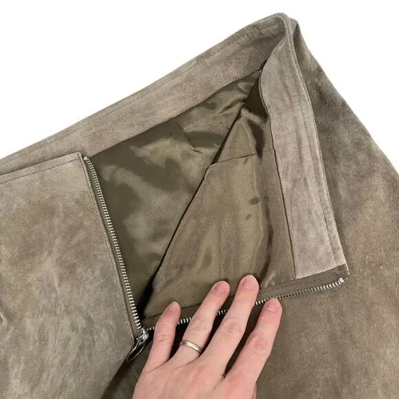 Blank NYC‎ 100% genuine suede leather mini skirt Size 31 brown - Picture 5 of 9